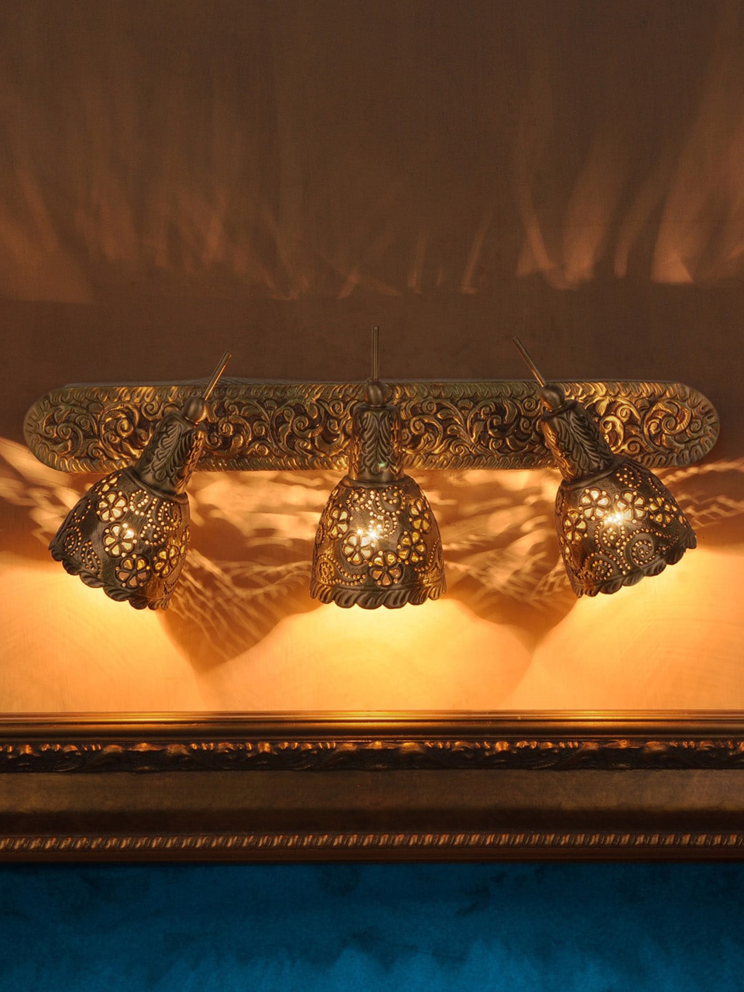 

Fos Lighting Gold-Toned Antique Styled Decorative Triple Spot Light