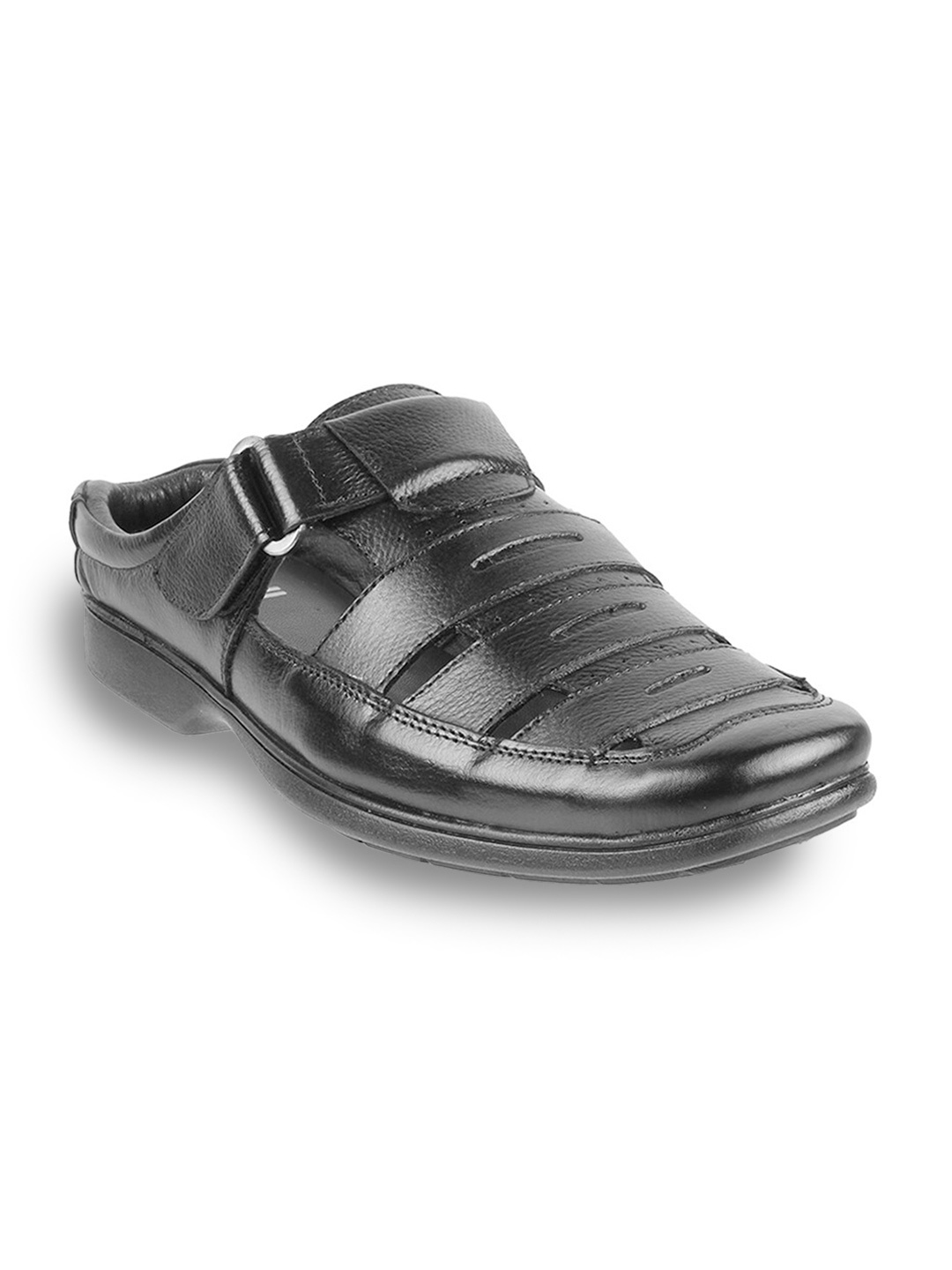 

Mochi Men Black Leather Fisherman Sandals