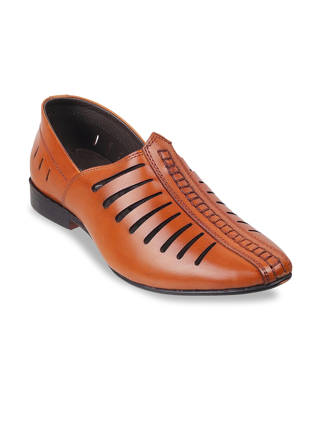 

Mochi Men Tan Leather Shoe-Style Sandals