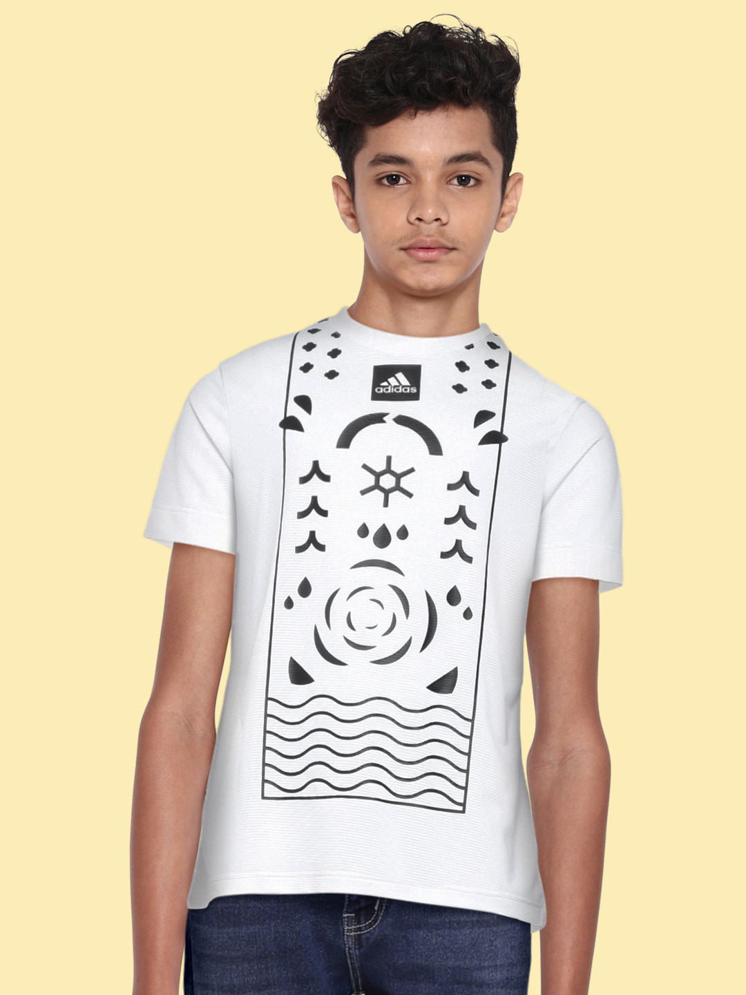 

ADIDAS Boys White Printed T-shirt