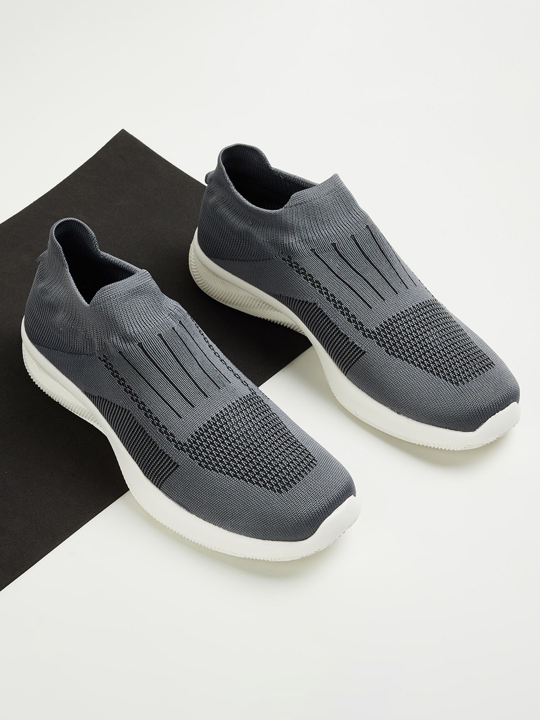 

Forca by Lifestyle Men Grey Woven Design Slip-On Sneakers