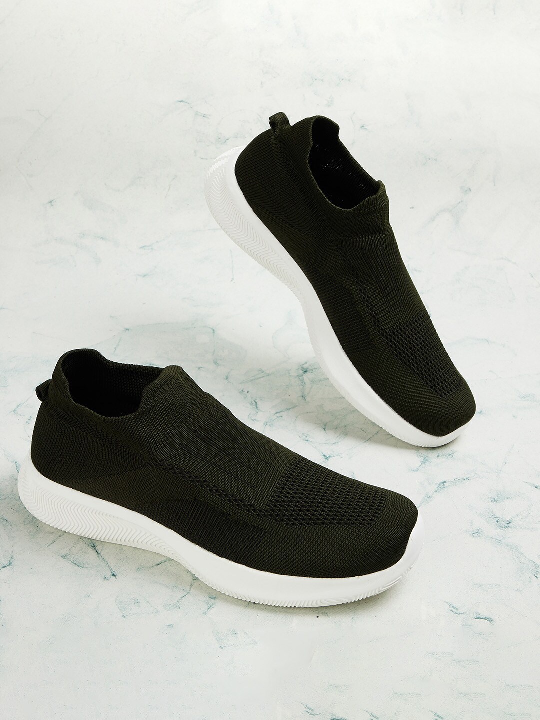 

Forca by Lifestyle Men Olive Green Woven Design Slip-On Sneakers
