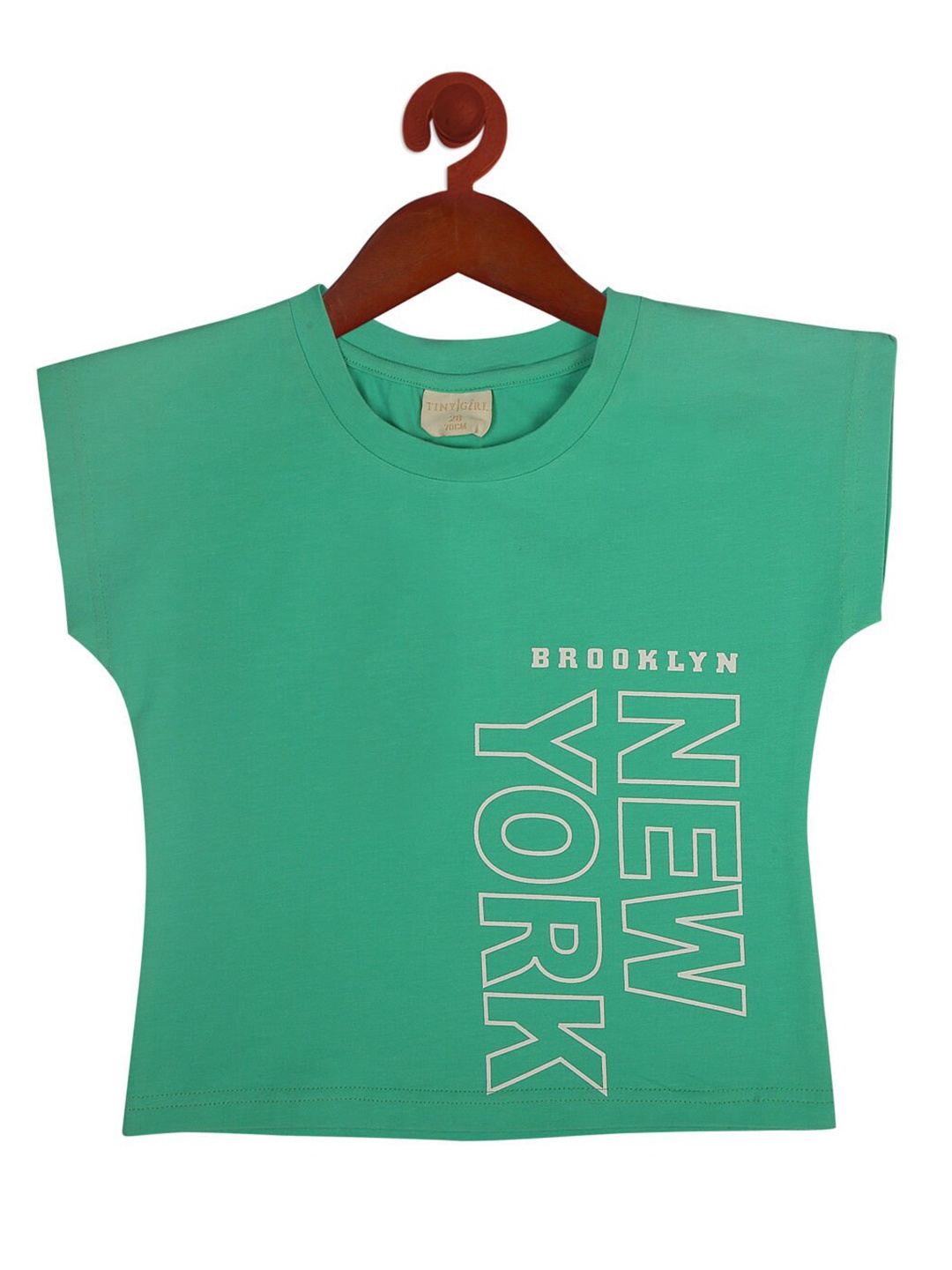 

Tiny Girl Green Extended Sleeves Boxy Top