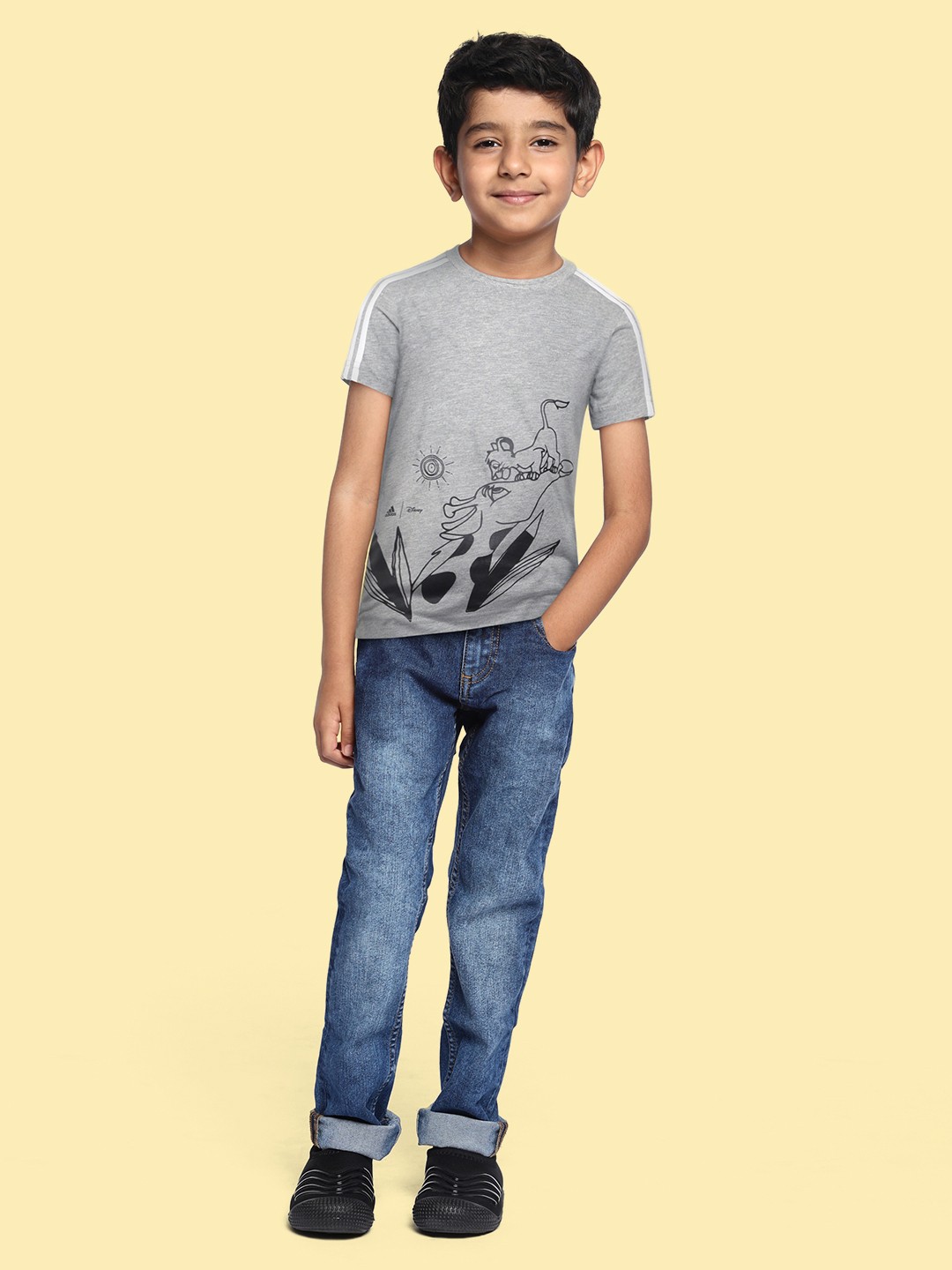 

ADIDAS Kids Grey Printed T-shirt