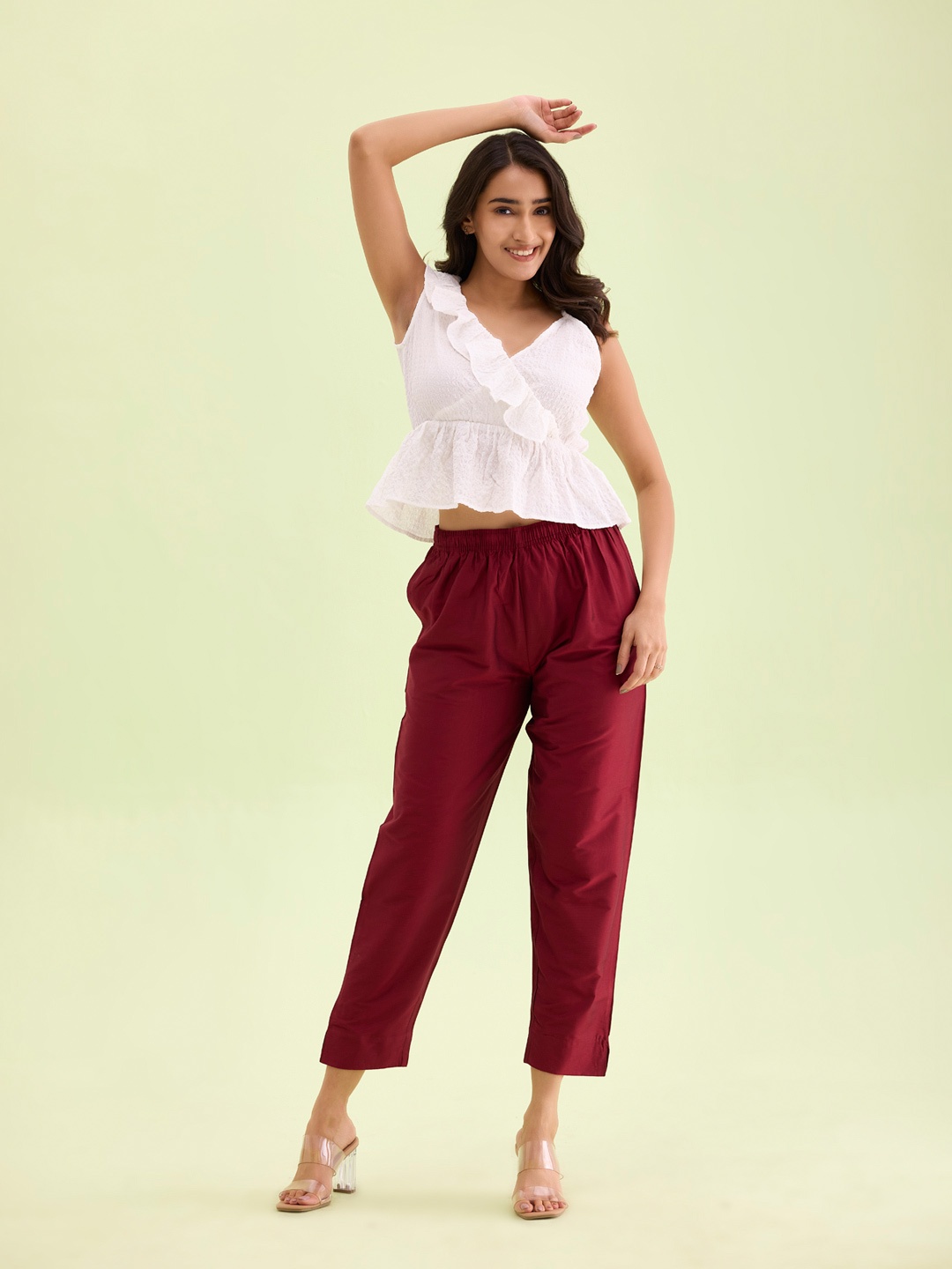 

Go Colors Women Maroon Trousers