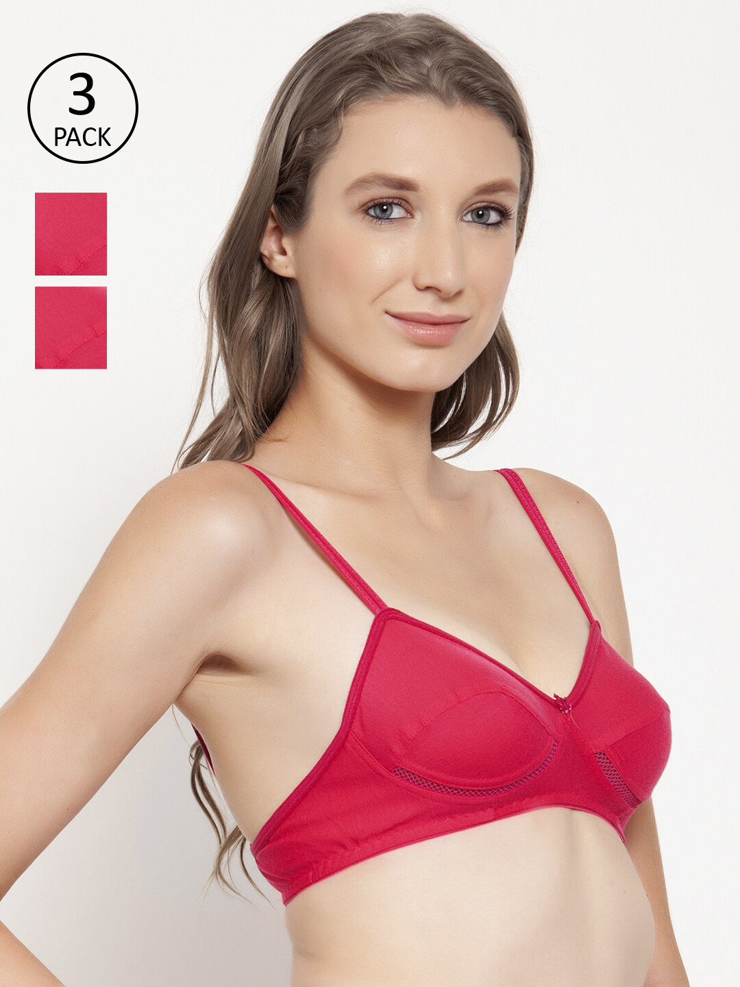 

Innocence Pack Of 3 Fuchsia Pink Cotton Bra
