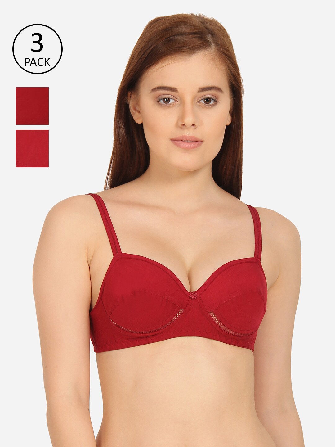 

Innocence Set Of 3 Maroon Bra