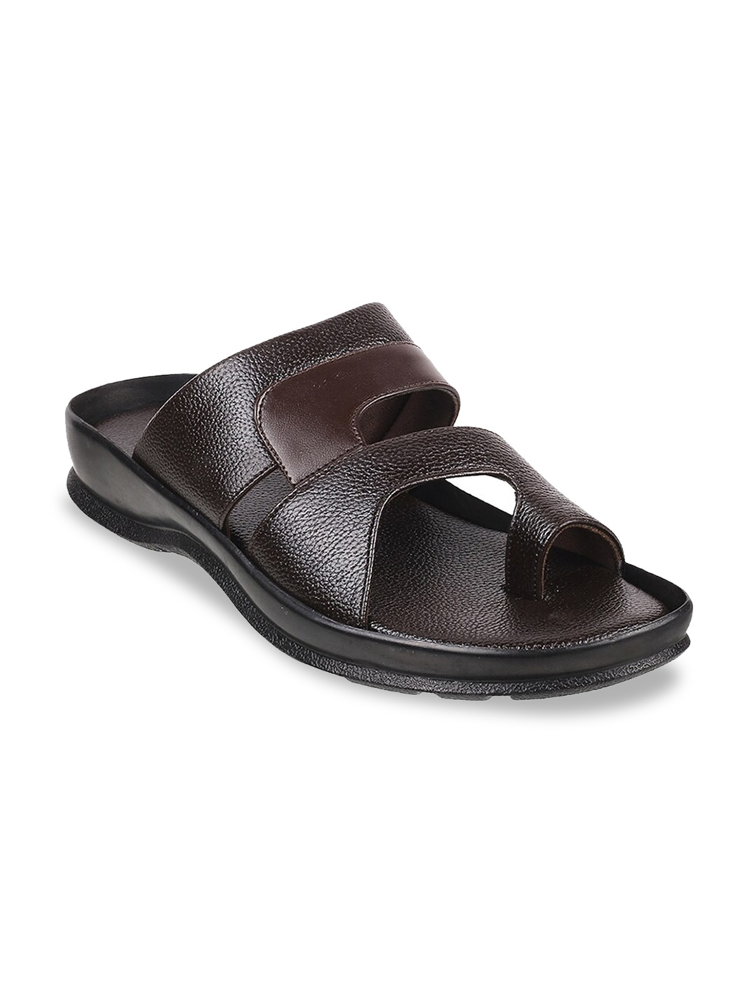 

WALKWAY by Metro Men Brown Solid Comfort Sandals