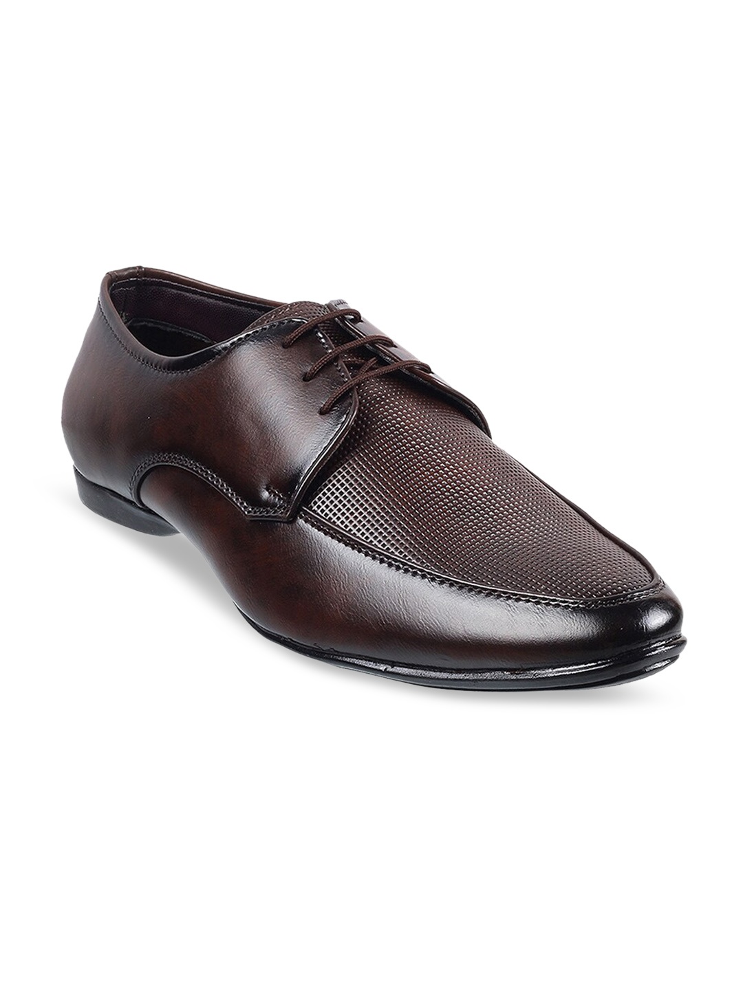 

WALKWAY by Metro Men Brown Textured Formal Derbys