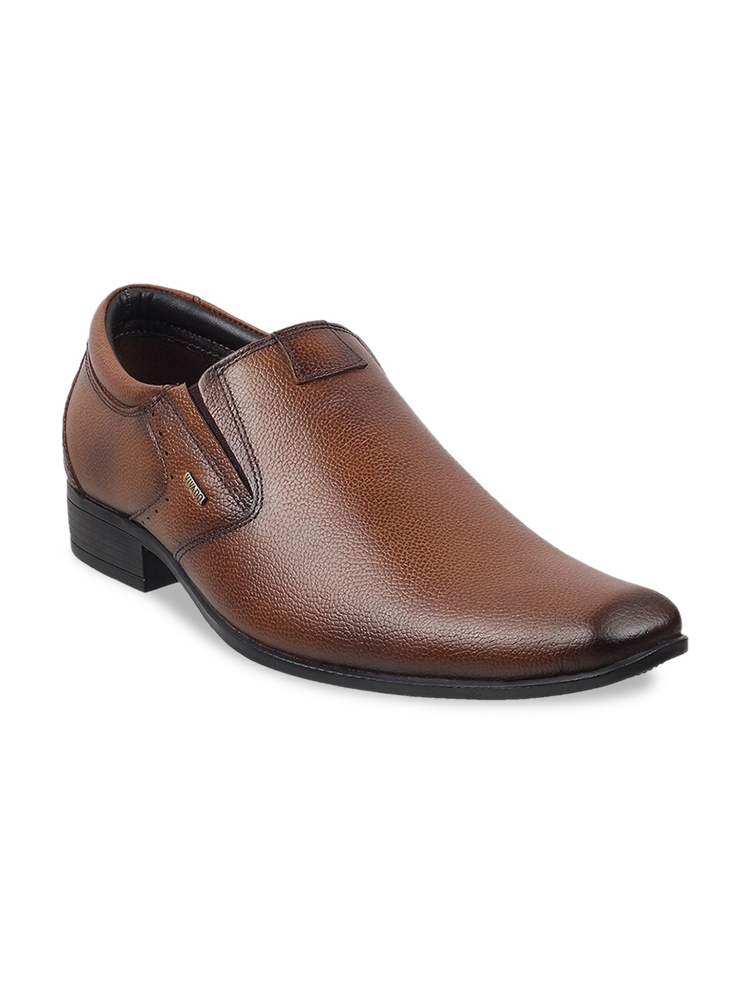 

WALKWAY by Metro Men Tan Brown Solid Leather Formal Slip-On