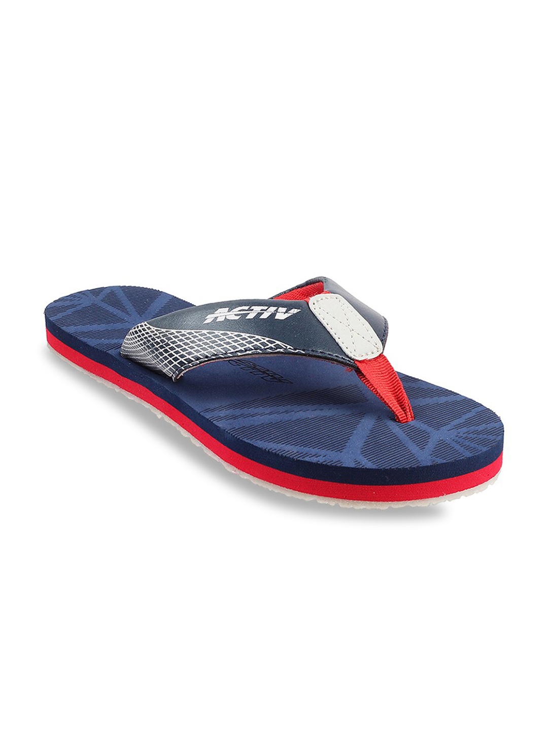 

WALKWAY by Metro Men Navy Blue & Red Printed Thong Flip-Flops