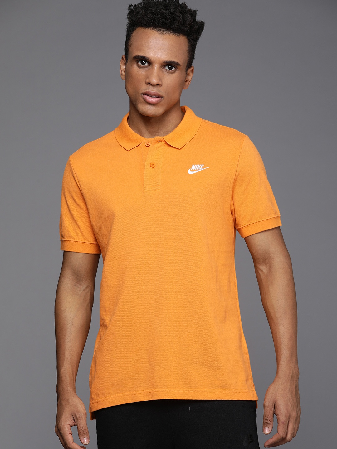 

Nike Men Orange Club Matchup Pure Cotton Polo Collar T-shirt