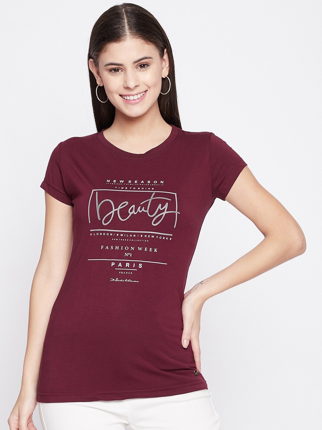 

Duke Maroon Printed Top