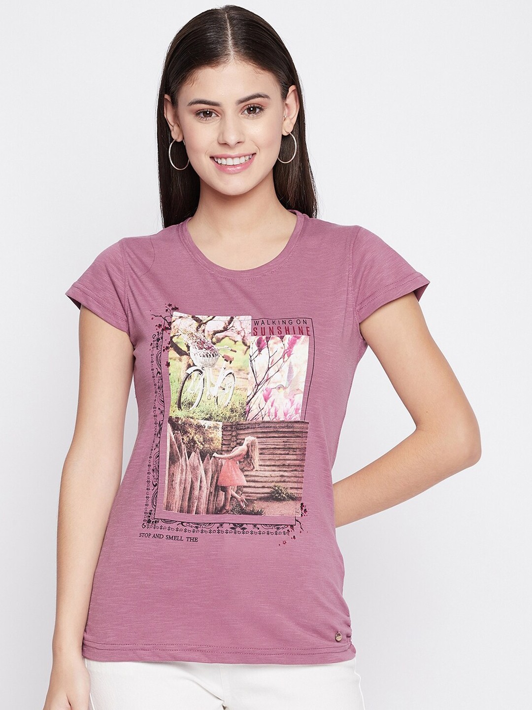 

Duke Purple Graphic Printed Knitted Top