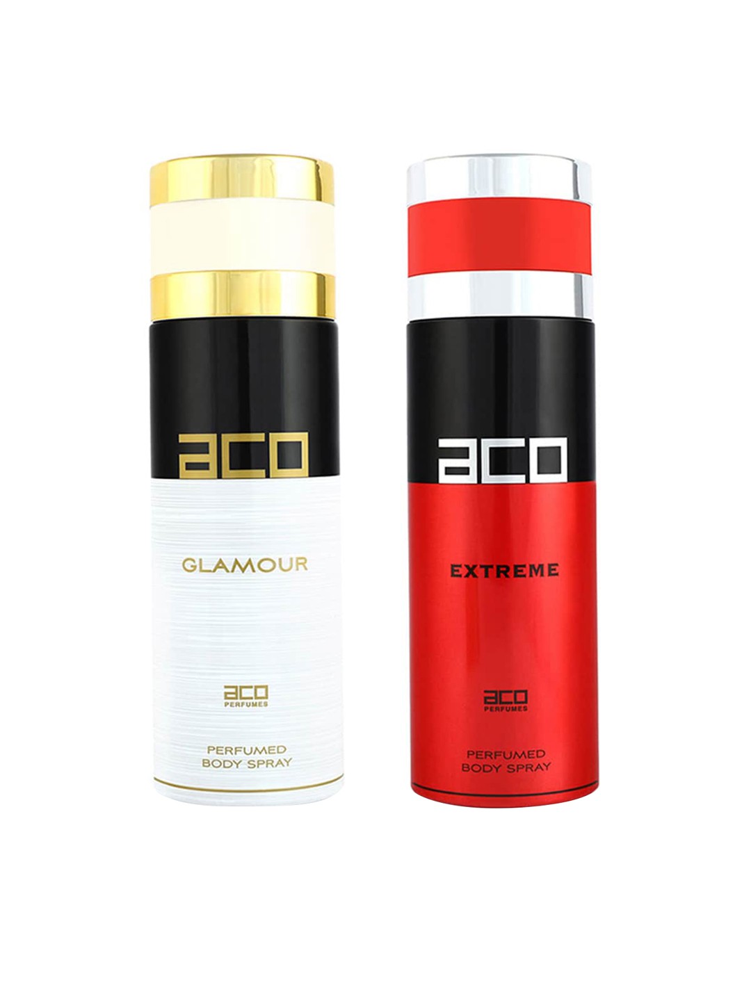 

aco PERFUMES Set Of 2 Extreme & Glamour Body Sprays - 200 ml Each, White