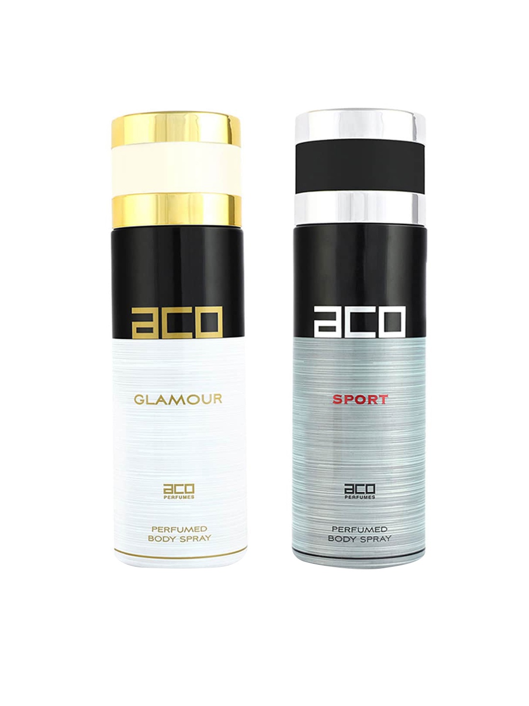 

aco PERFUMES Set Of 2 Sport & Glamour Body Sprays - 200 ml Each, White