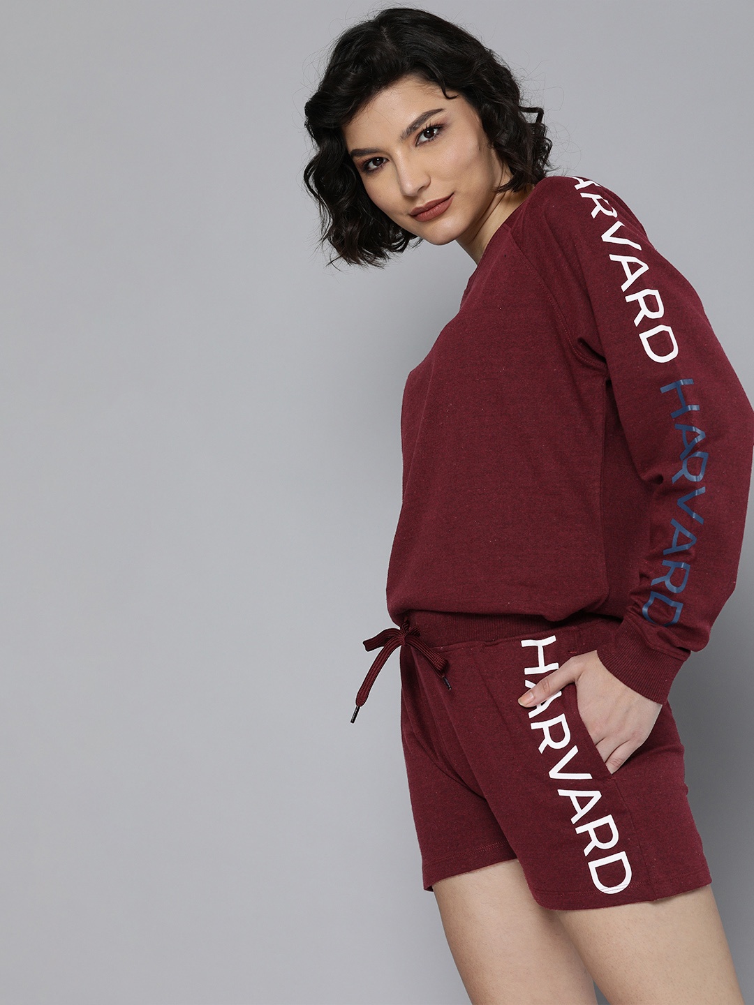 

Harvard Women Maroon Brand Logo Printed Co-Ord Set