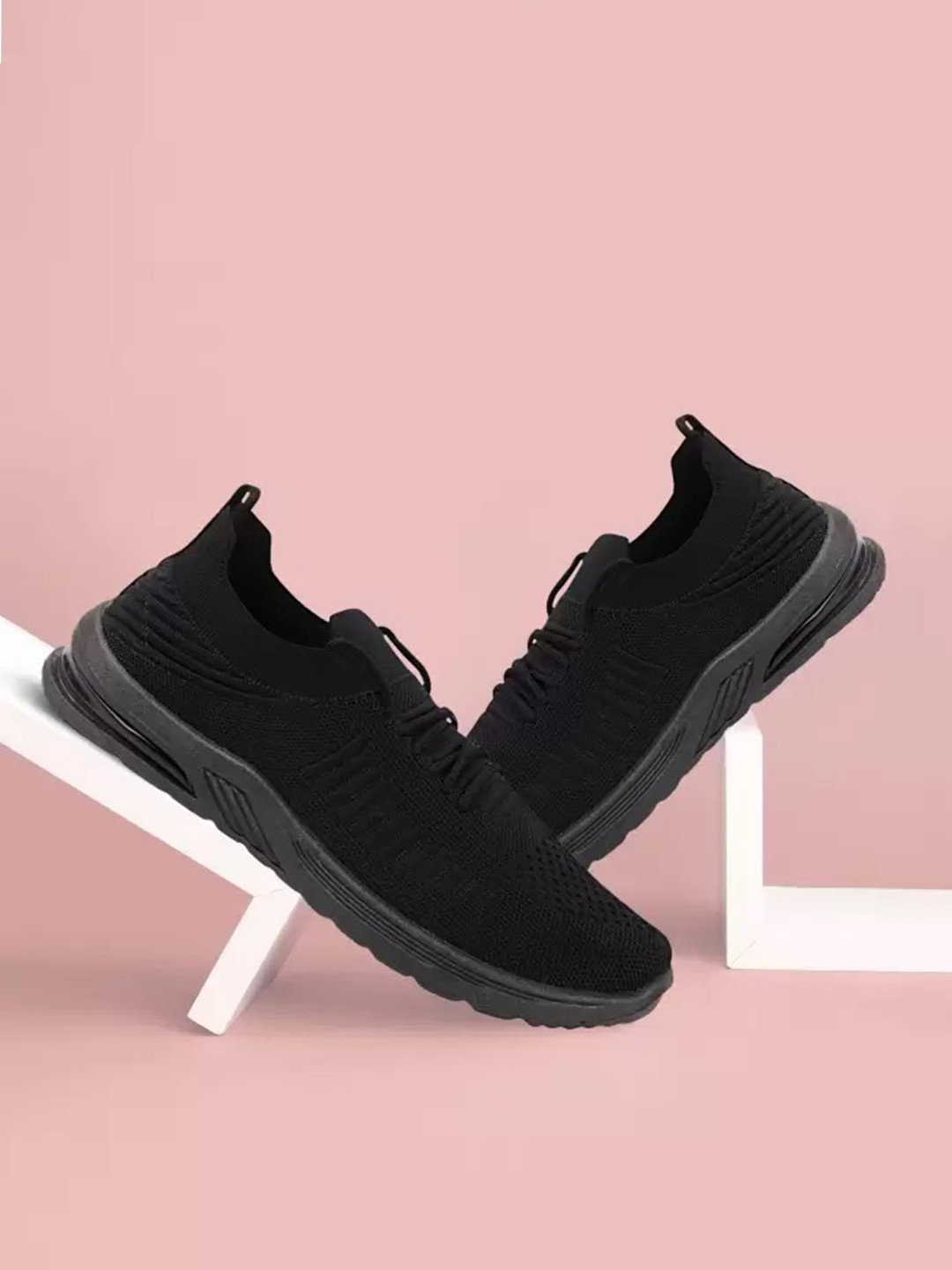 

Try Me Women Black Slip-On Sneakers