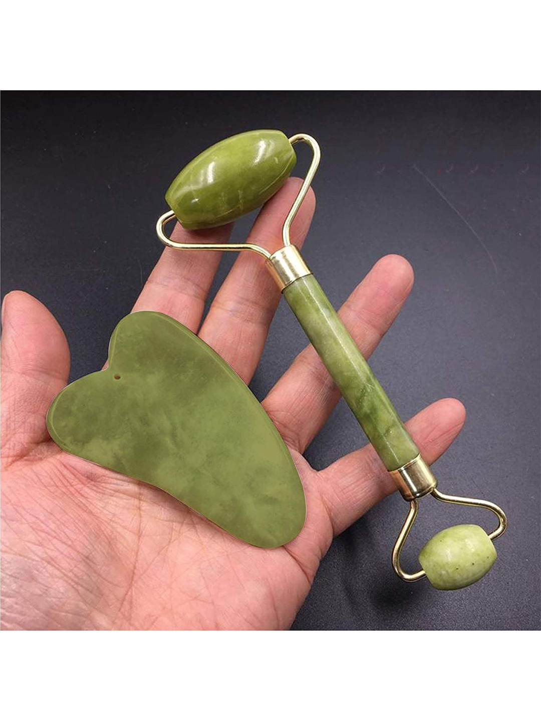 

KAZARMAA Green Jade Roller & Gua Sha Stone