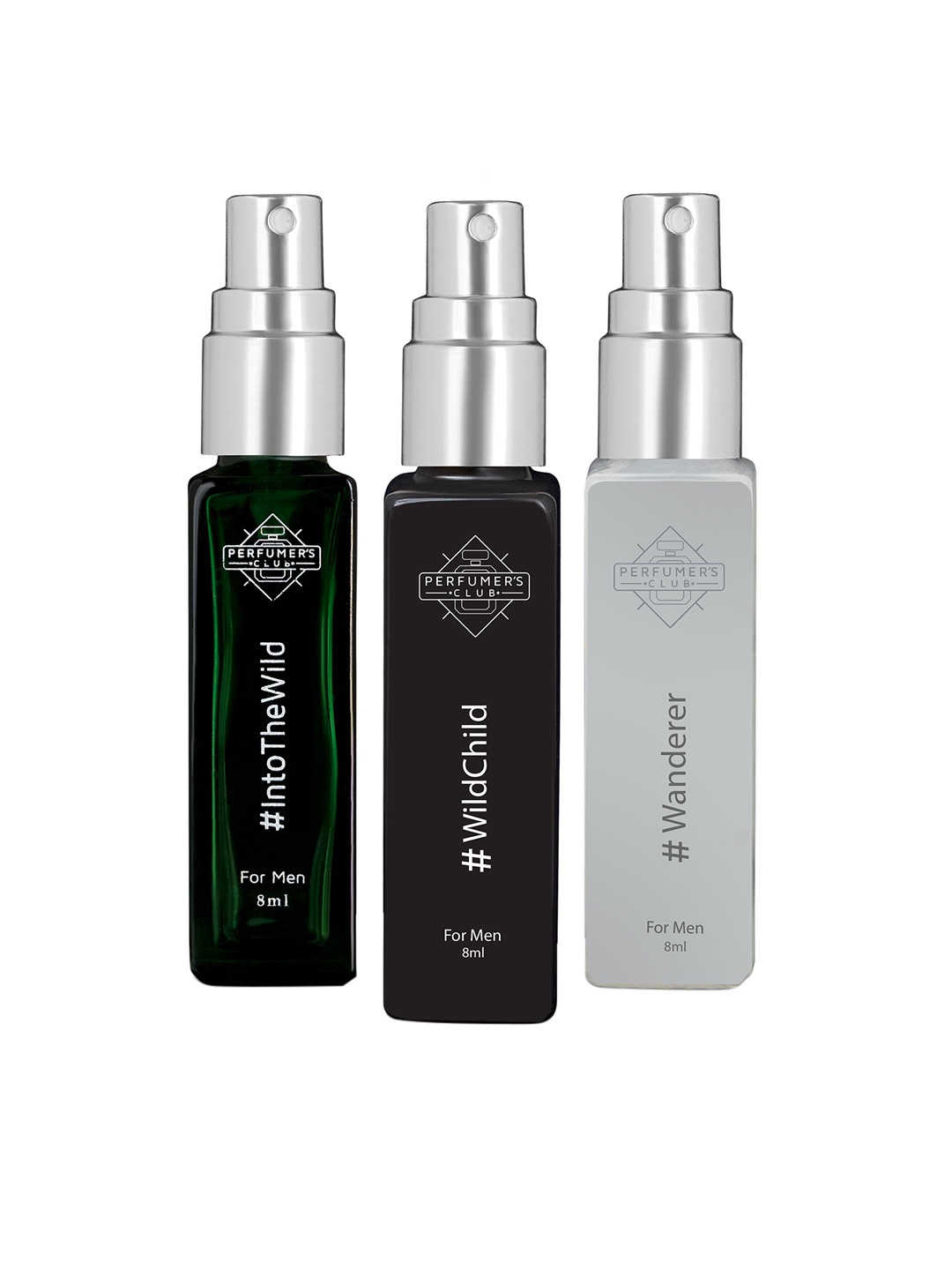 

PERFUMERS CLUB Men Refill For Lightr Set of 3 #IntoTheWild, #WildChild & #Wanderer EDP, Green