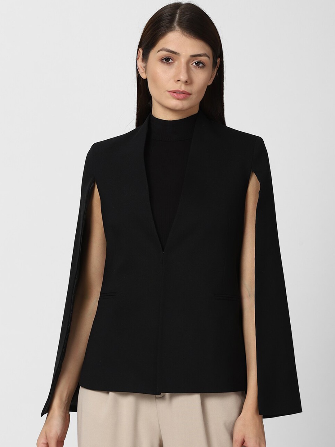 

Van Heusen Women Black Solid Blazer