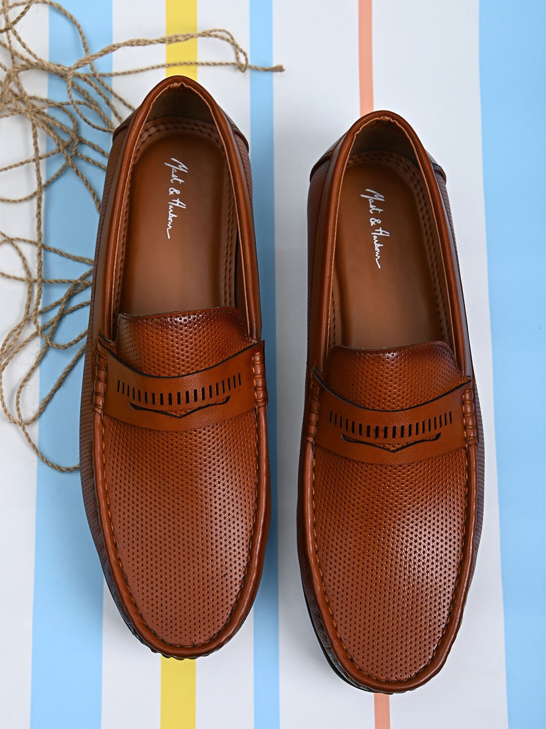 

Mast & Harbour Men Tan Textured Loafers