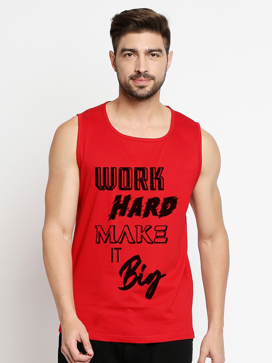 

Blacksmith Men Red & Black Typography Printed Pure Cotton T-shirt