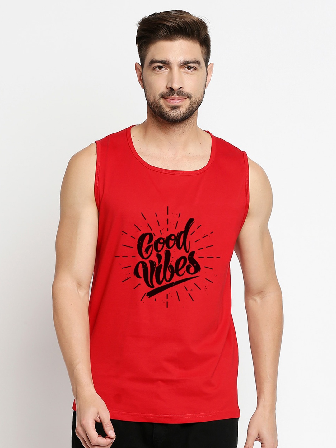 

Blacksmith Men Red Typography Printed Training or Gym T-shirt