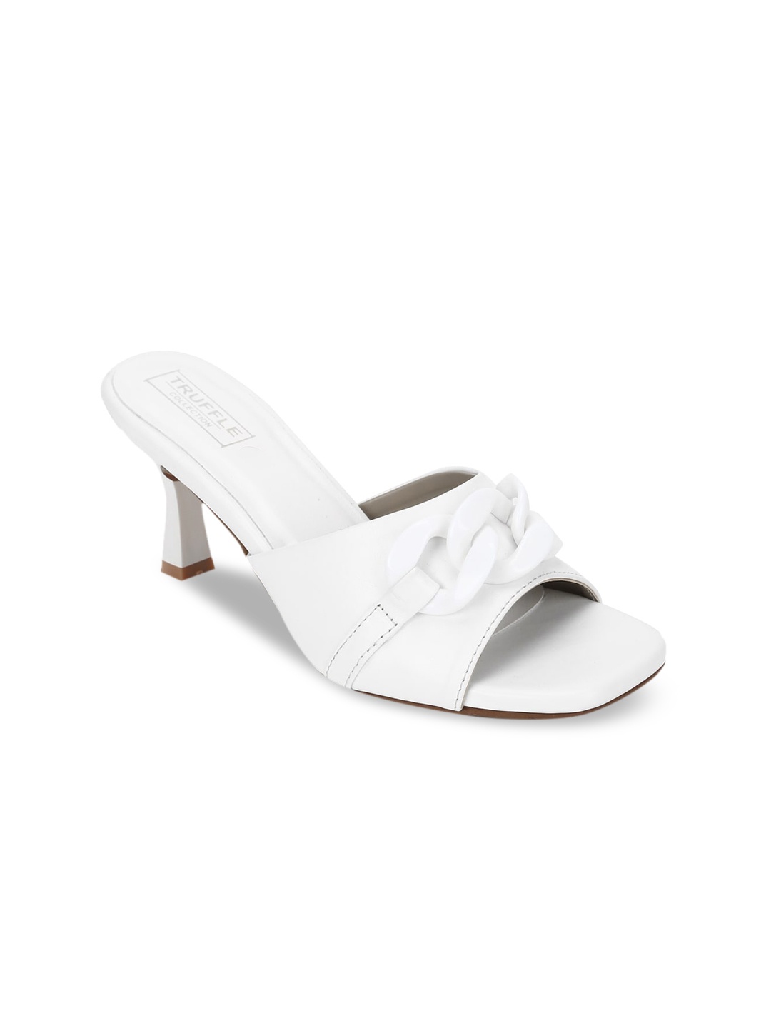 

Truffle Collection White PU Kitten Peep Toes