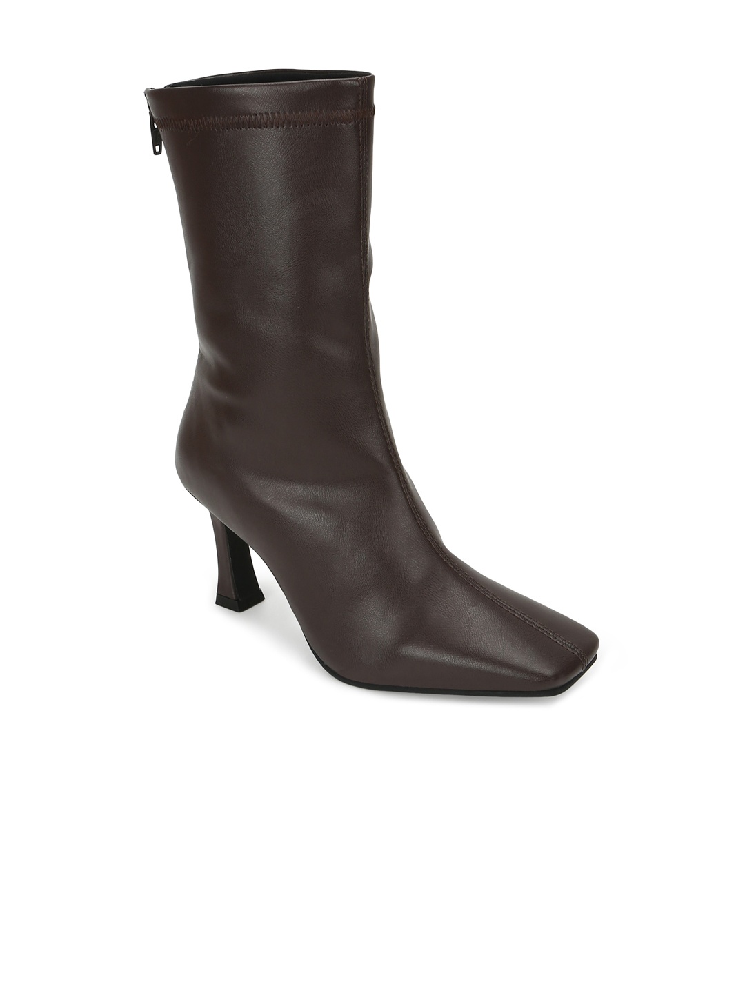 

Truffle Collection Brown PU Kitten Heeled Boots