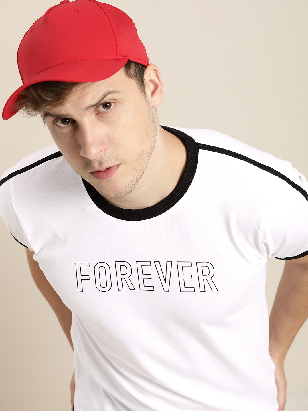 

Moda Rapido Men White Typography Printed T-shirt
