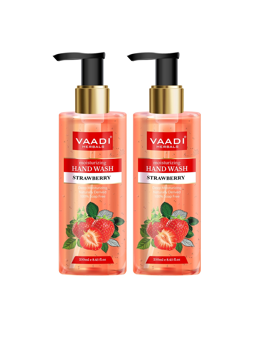 

Vaadi Herbals Set of 2 Deep Moisturizing Strawberry Hand Washes - 250ml each, Red