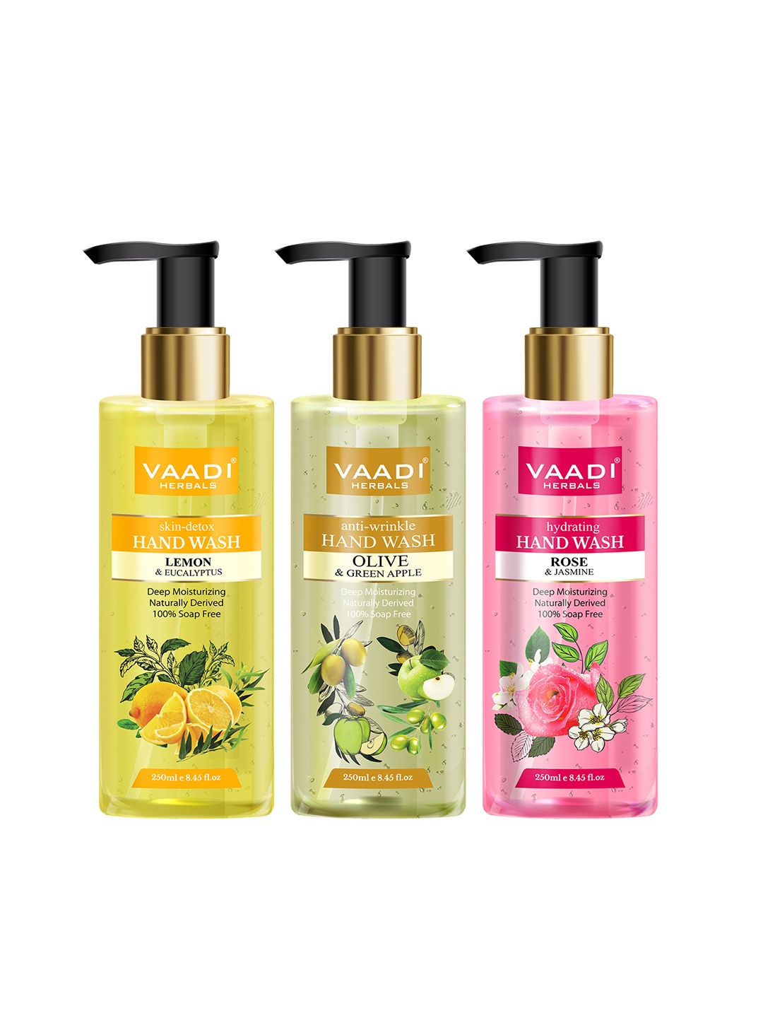 

Vaadi Herbals Set of 3 Luxurious Hand Washes - 250ml each, Multi