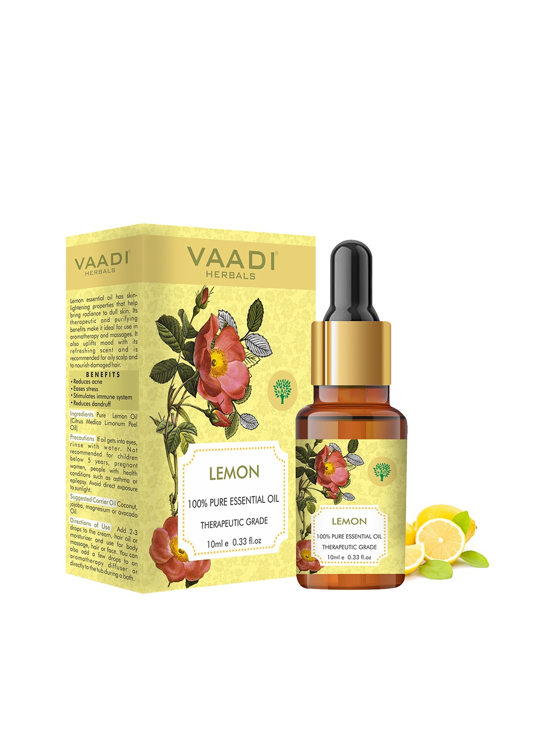 

Vaadi Herbals Lemon Essential Oil 100% Pure Therapeutic Grade - 10 ml, Beige