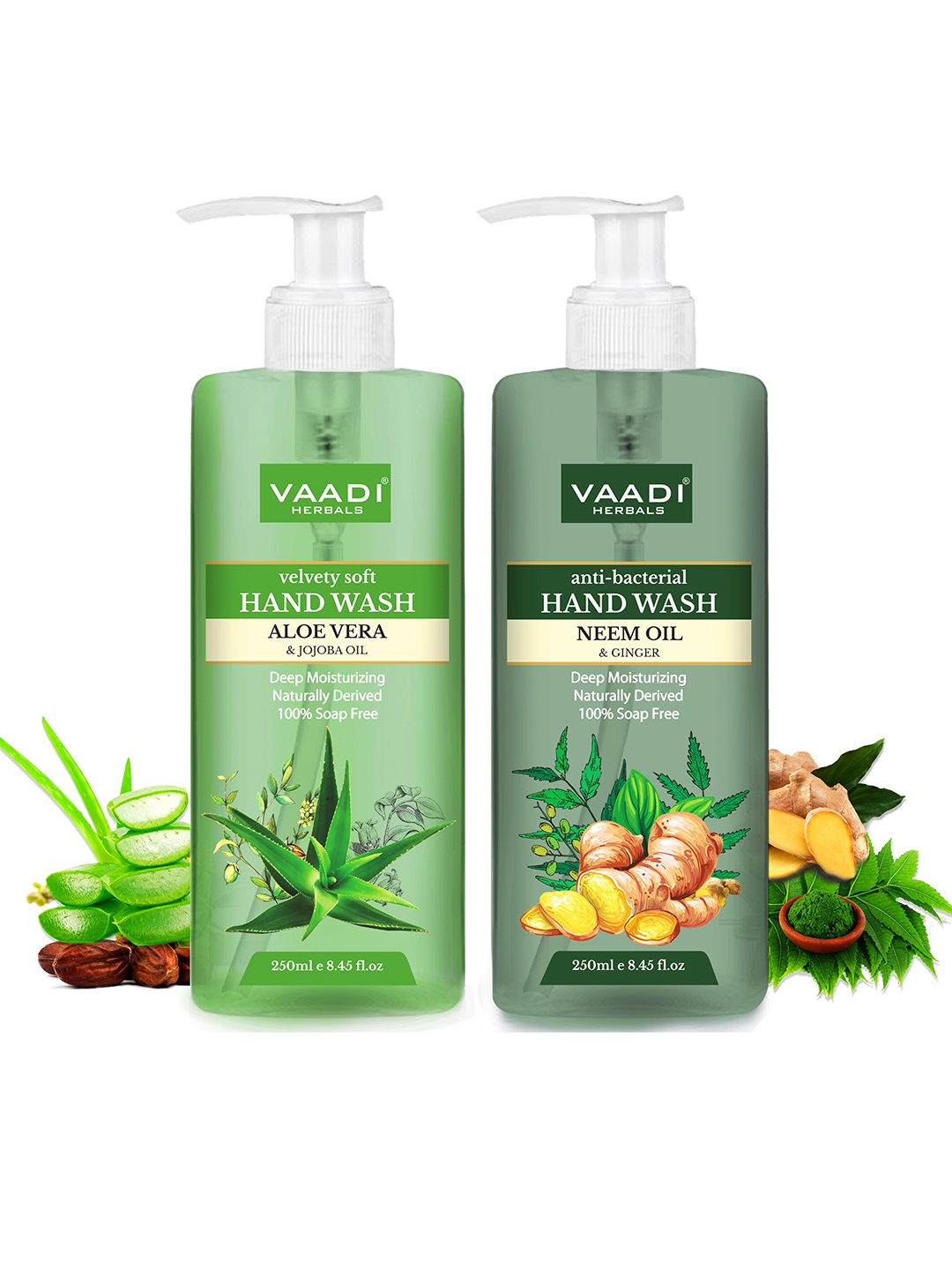 

Vaadi Herbals Set of 2 Ultra Nourishing Luxurious Hand Washes - 250ml each, Green