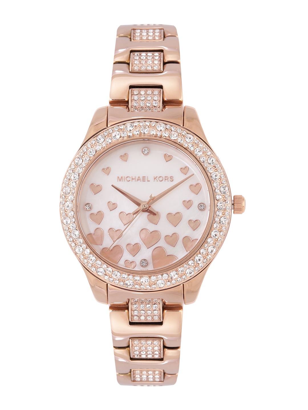 

Michael Kors Women Rose Gold-Toned Embellished Liliane Analogue Watch MK4597IT