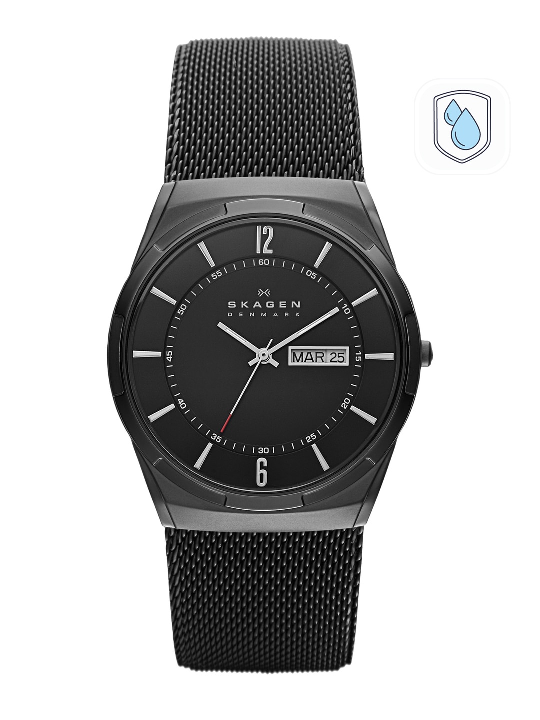 

SKAGEN Men Black Melbye Titanium Bracelet Style Analogue Watch SKW6006IT