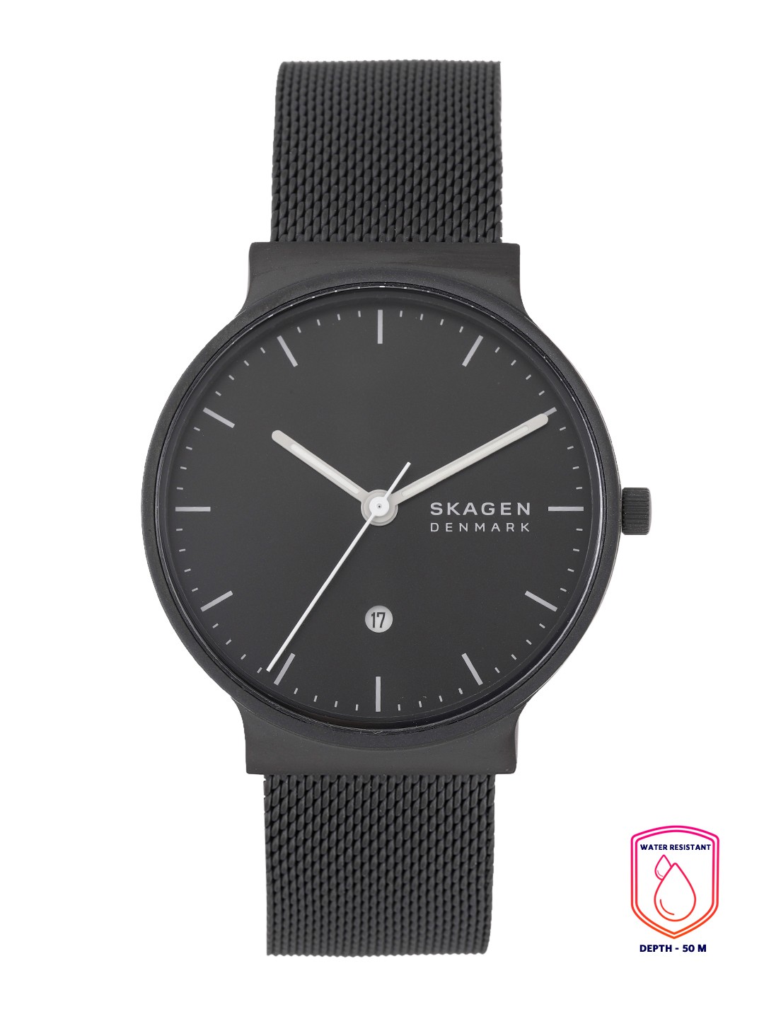 

SKAGEN Men Black Solid Ancher Analogue Watch SKW6778IT-Black
