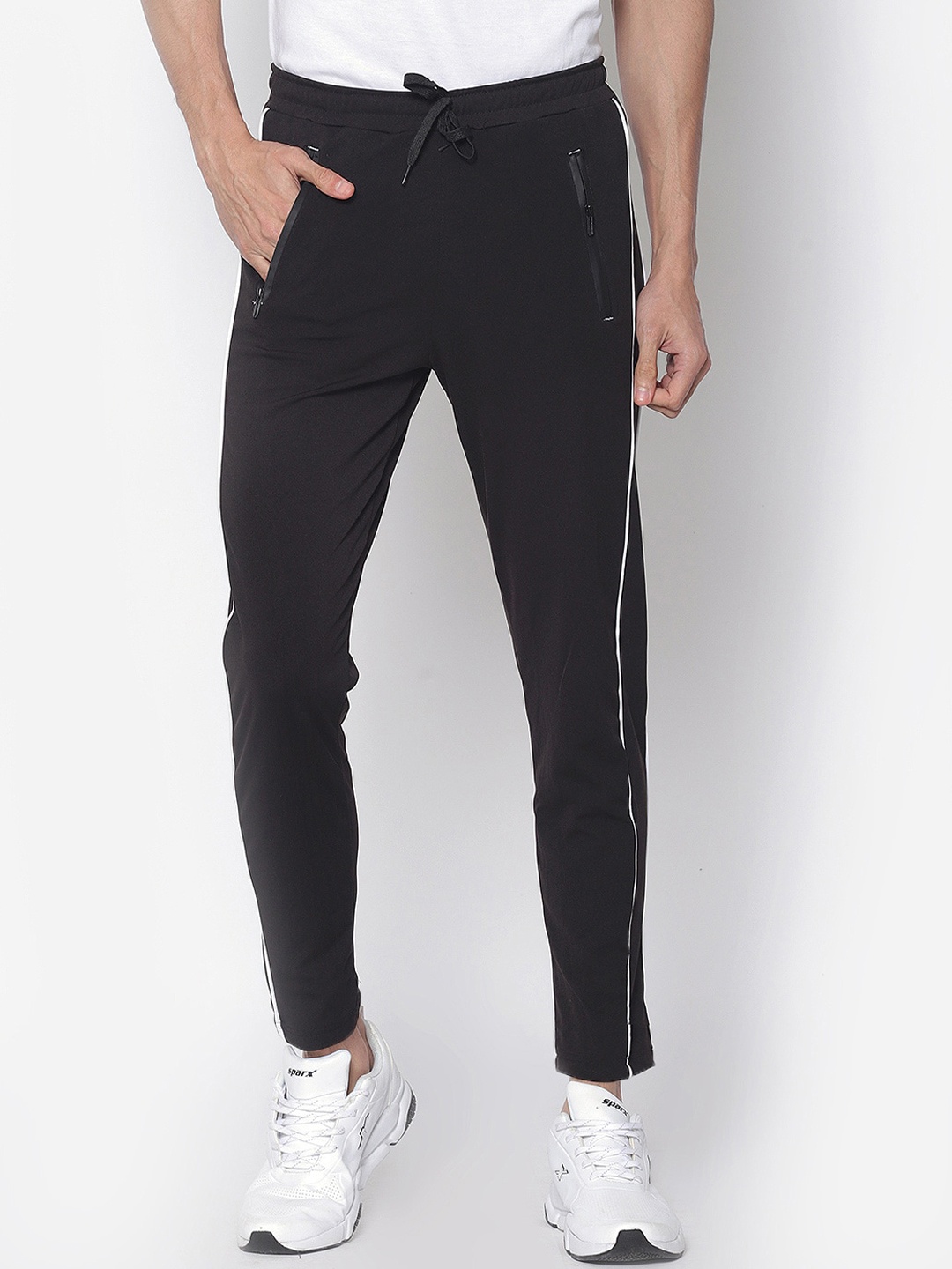 

American-Elm Men Black Solid Slim-Fit Track Pant