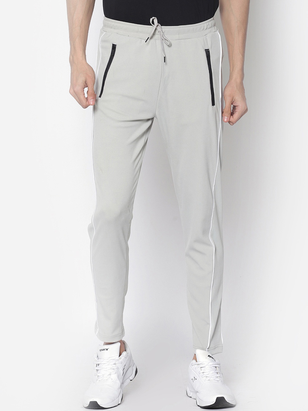 

American-Elm Men Stretchable Slim Fit Track Pants, Grey