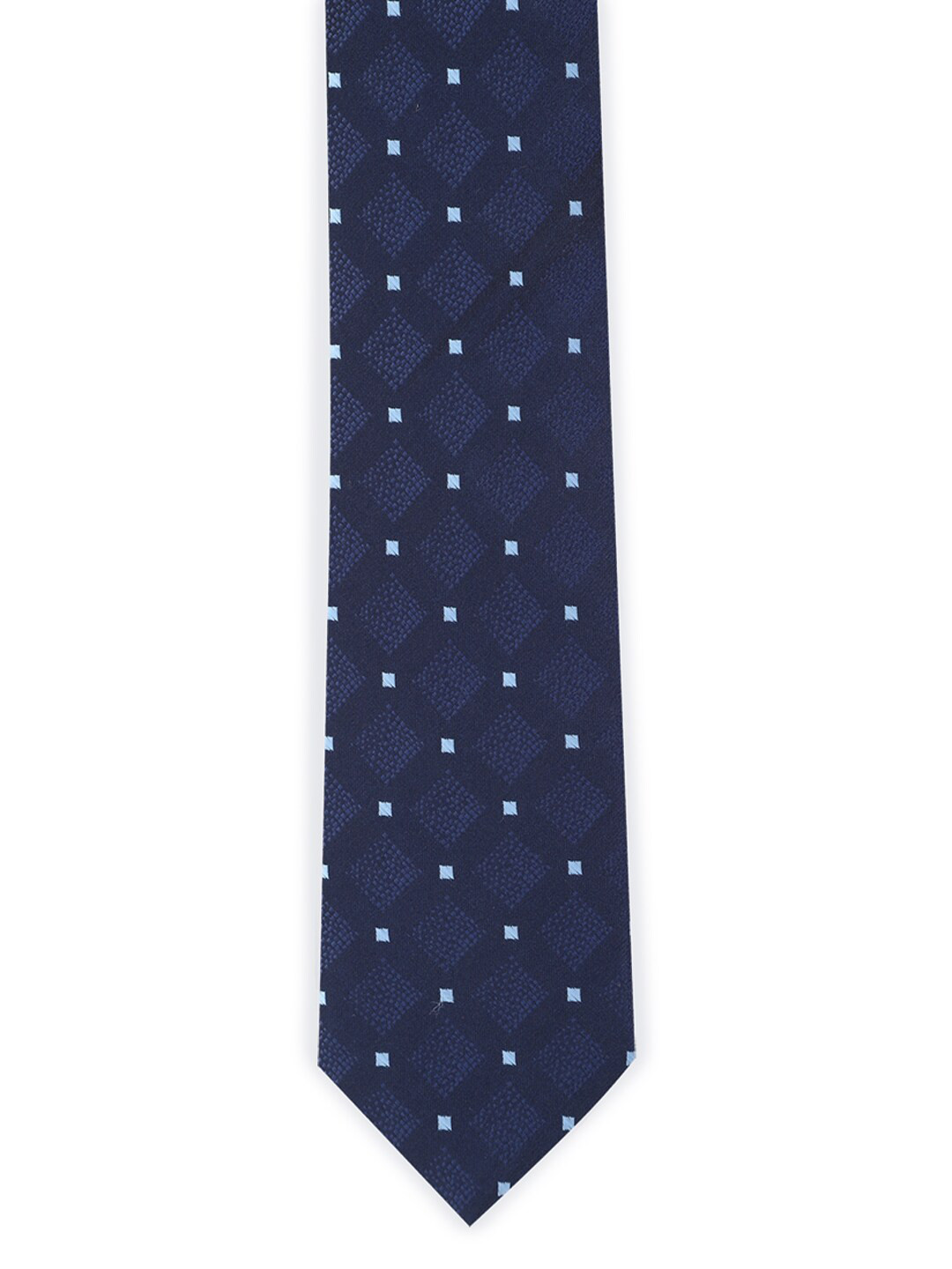 

Van Heusen Men Navy Blue & White Printed Broad Tie