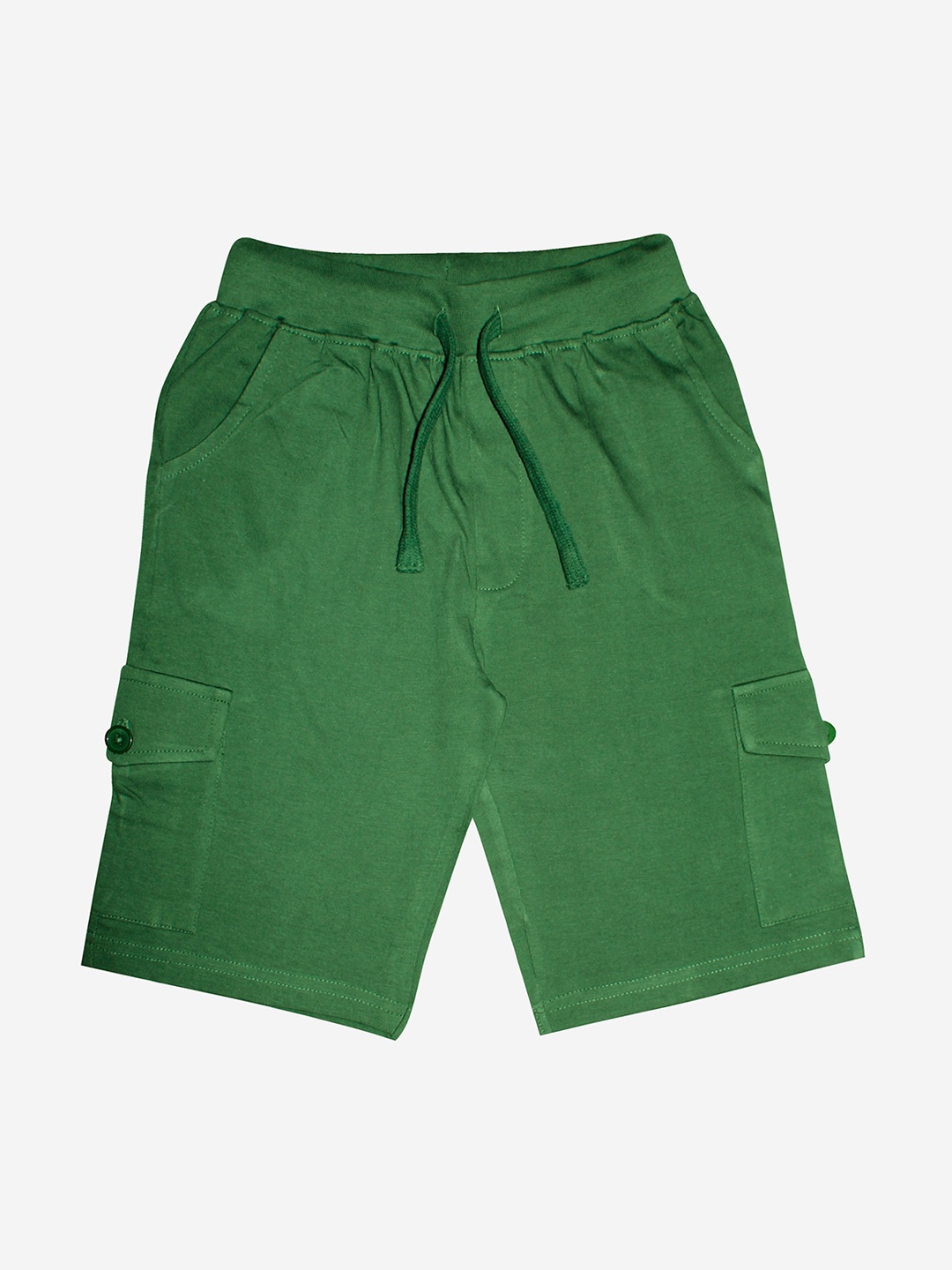 

KiddoPanti Boys Green Pure Cotton Cargo Shorts
