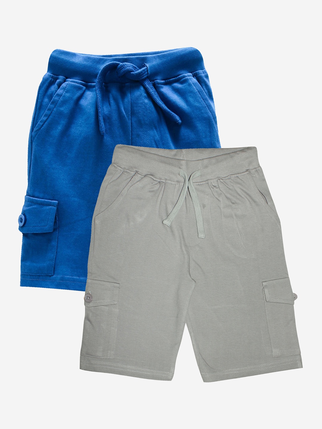 

KiddoPanti Boys Blue & Grey Pack of 2 Cargo Shorts