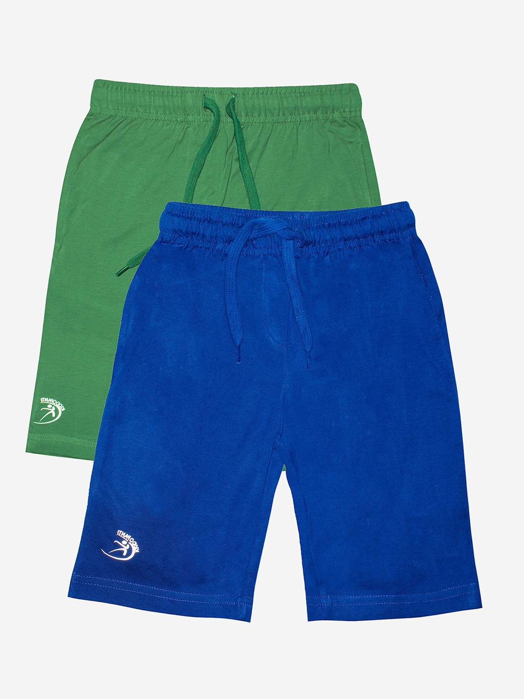 

KiddoPanti Pack of 2 Boys Blue & Green Regular Shorts