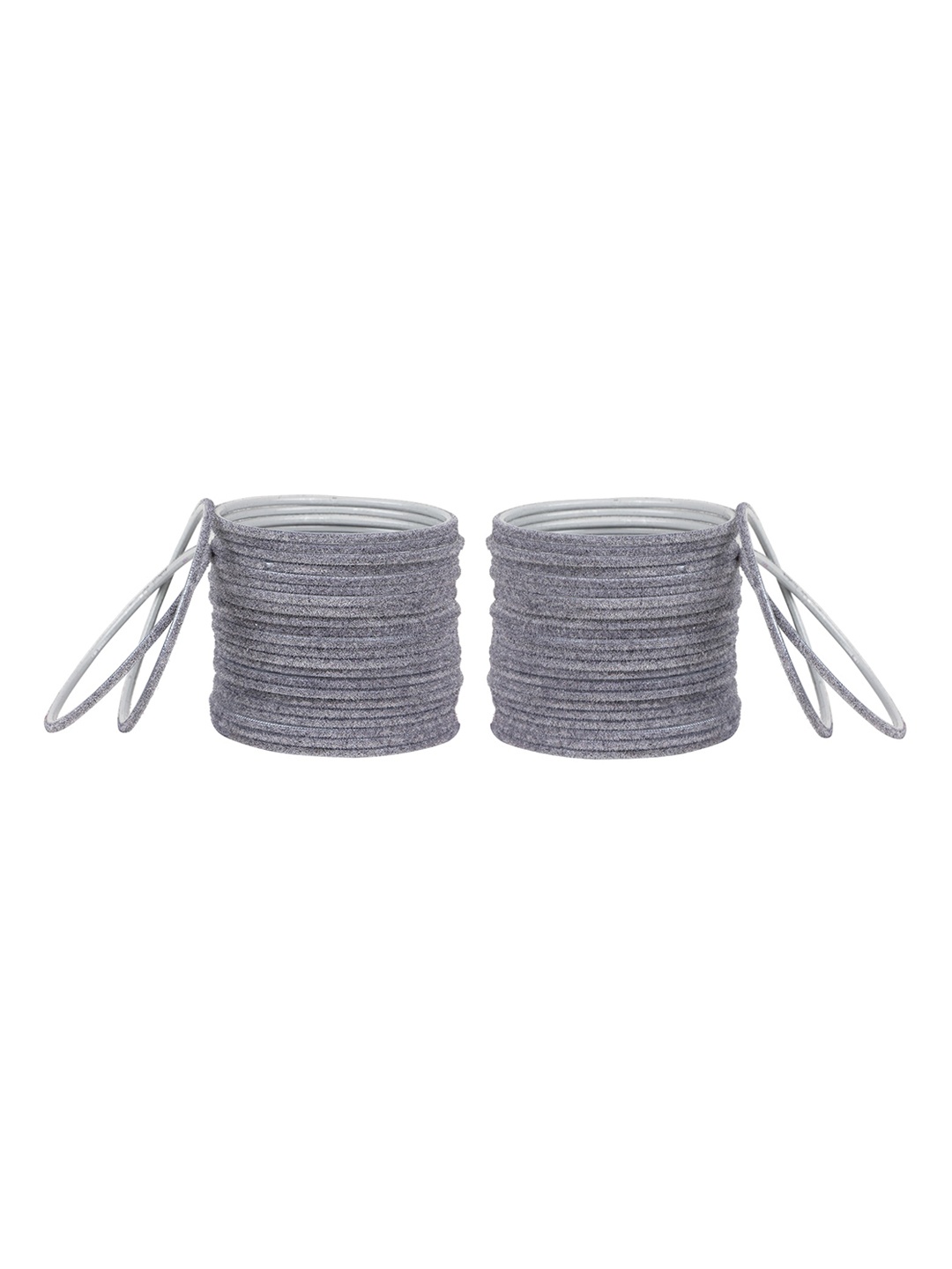 

Arendelle Woman Set Of 48 Grey Solid Velvet Bangles