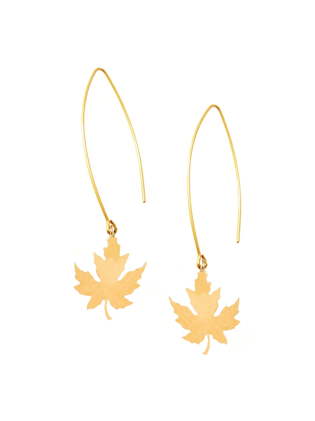 

Goldnera Gold-Toned Contemporary Gold-Plated Drop Earrings