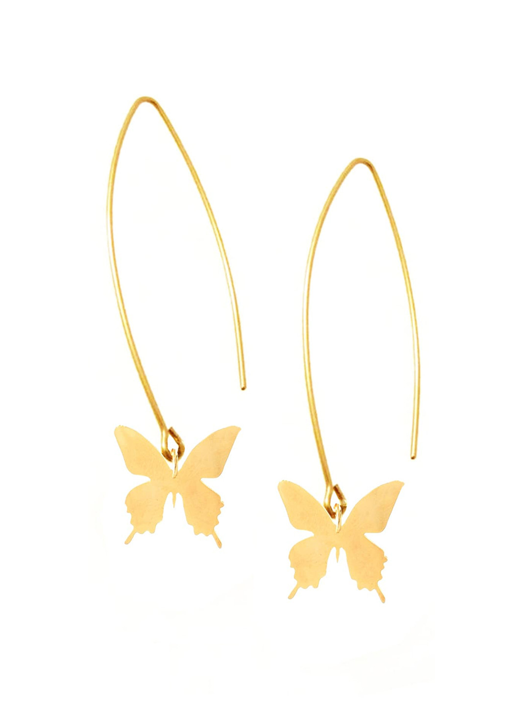 

Goldnera Gold-Toned & Brass-Plated Contemporary Drop Earrings