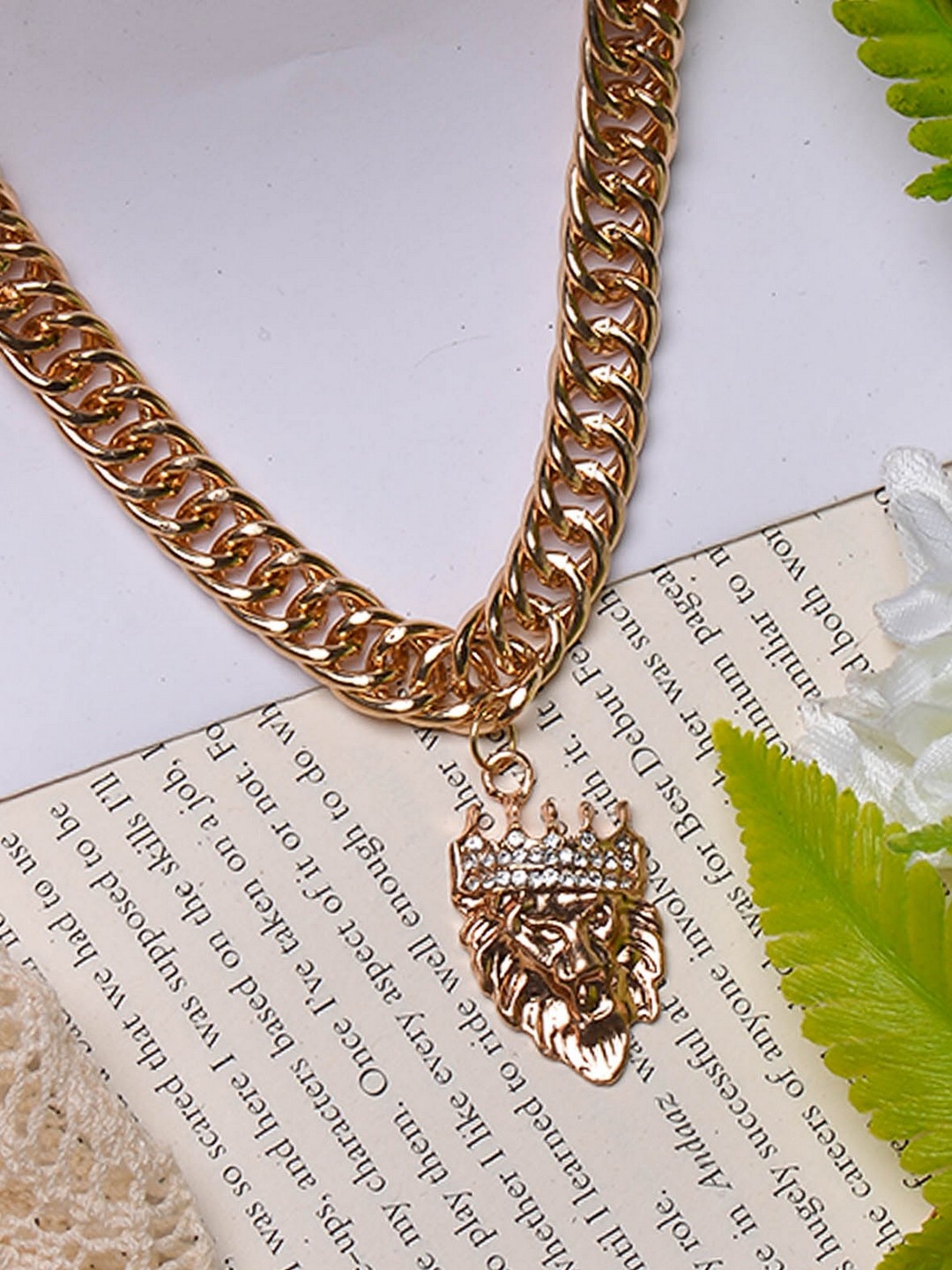 

POPLINS Gold-Toned & White Silver-Plated Chain