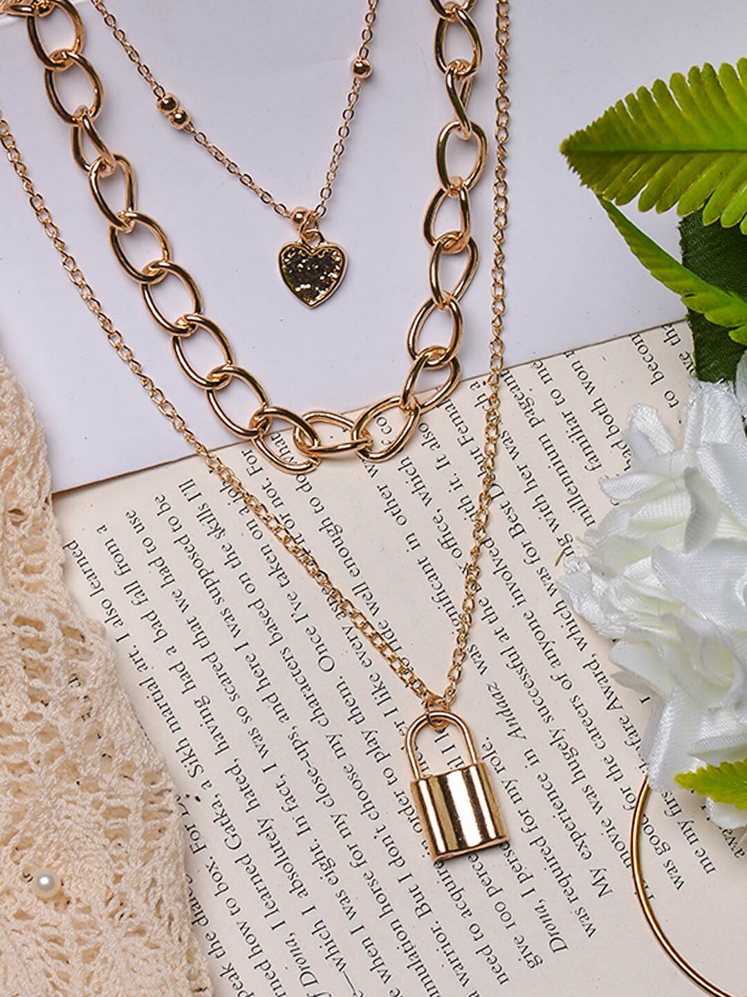 

POPLINS Gold-Toned Gold-Plated Layered Chain