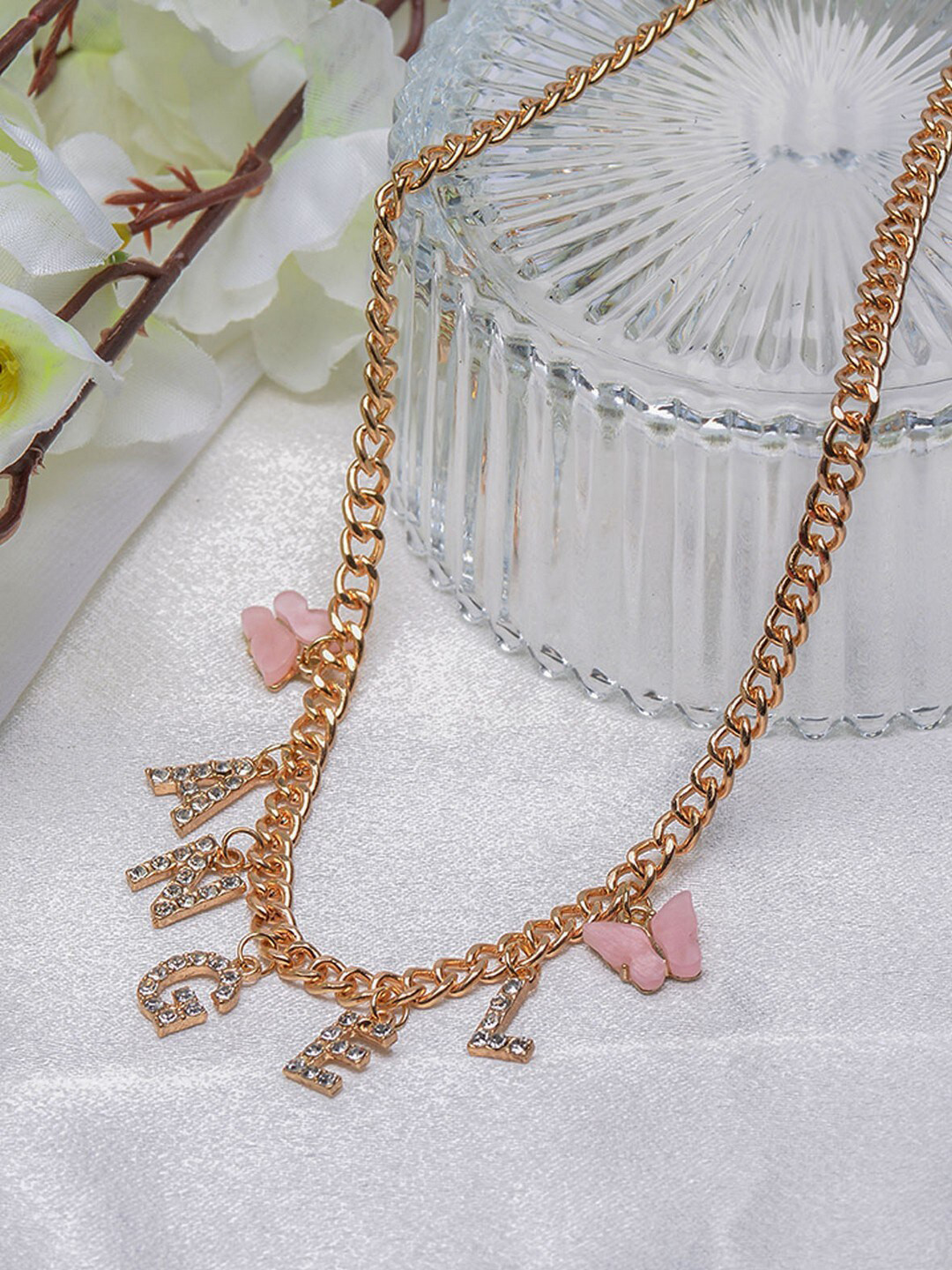 

POPLINS Gold-Toned & Pink Gold-Plated Chain